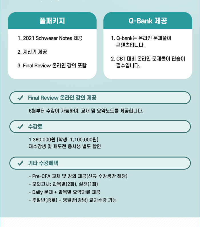 CFA Lv.1 - 합격을 위한 풀패키지