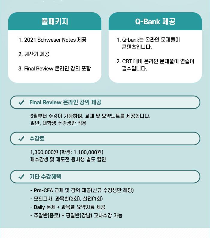 CFA Lv.1 - 합격을 위한 풀패키지